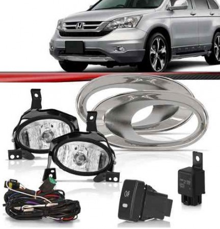 Kit Farol Milha Auxiliar Honda Crv 2010 2011 Botão Original